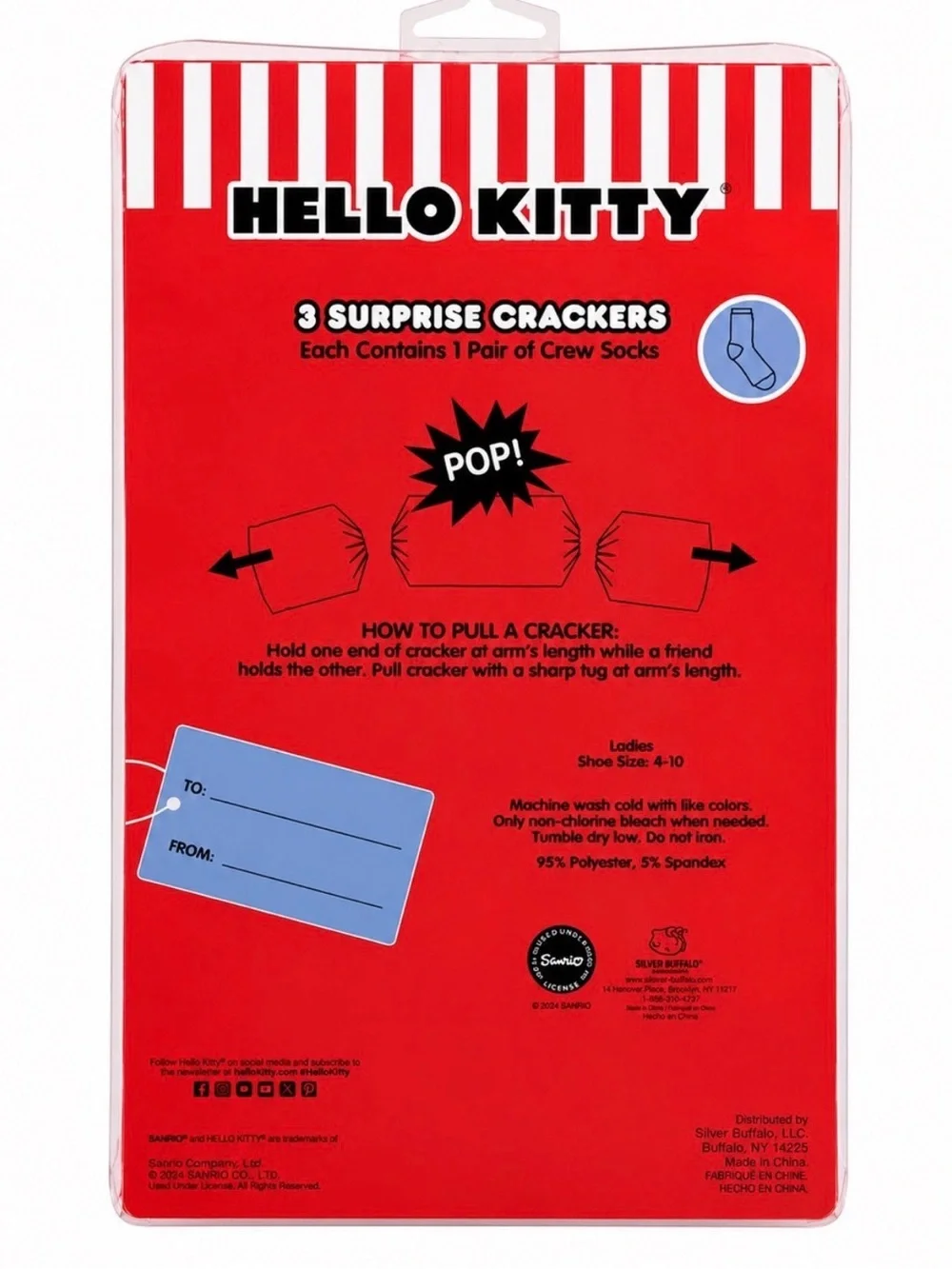 Hello Kitty Women's Red, Blue & White Socks
